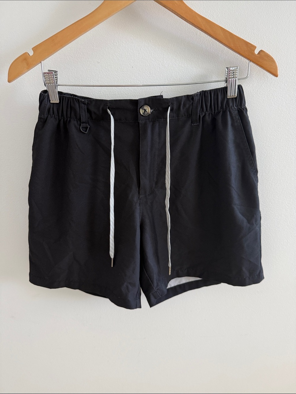 Men's Black Athletic Drawstring Shorts